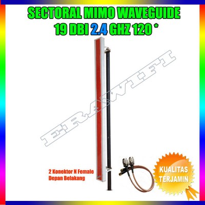 Antena Wifi Hotspot RtRw Net Mimo Sectoral Waveguide 19 dBi 120 Degree 2,4 GHz